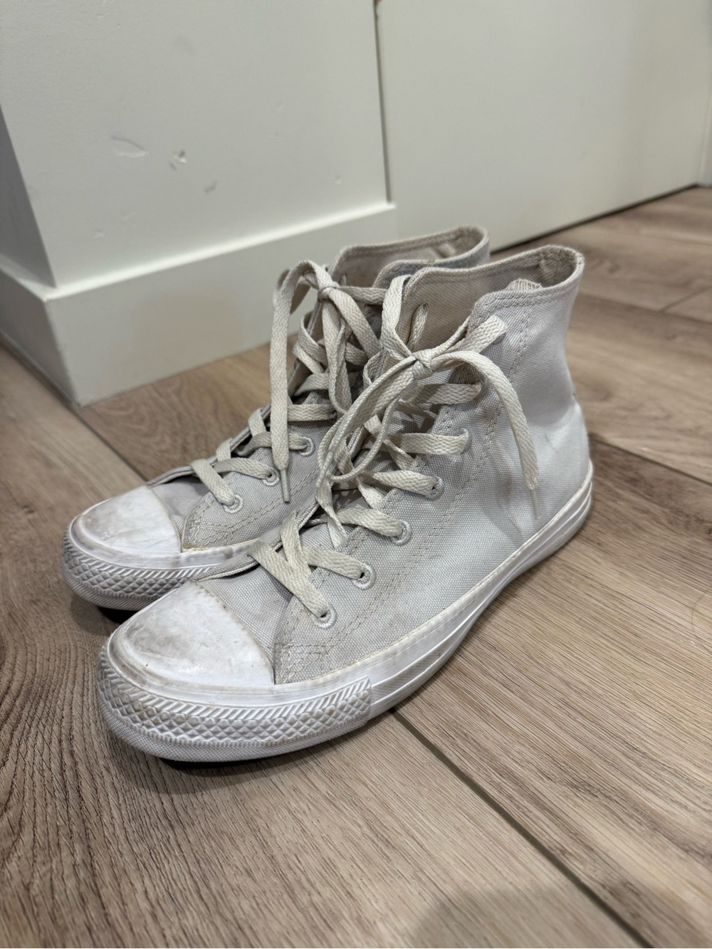Converse High-Top Canvas Sneakers in Off-White